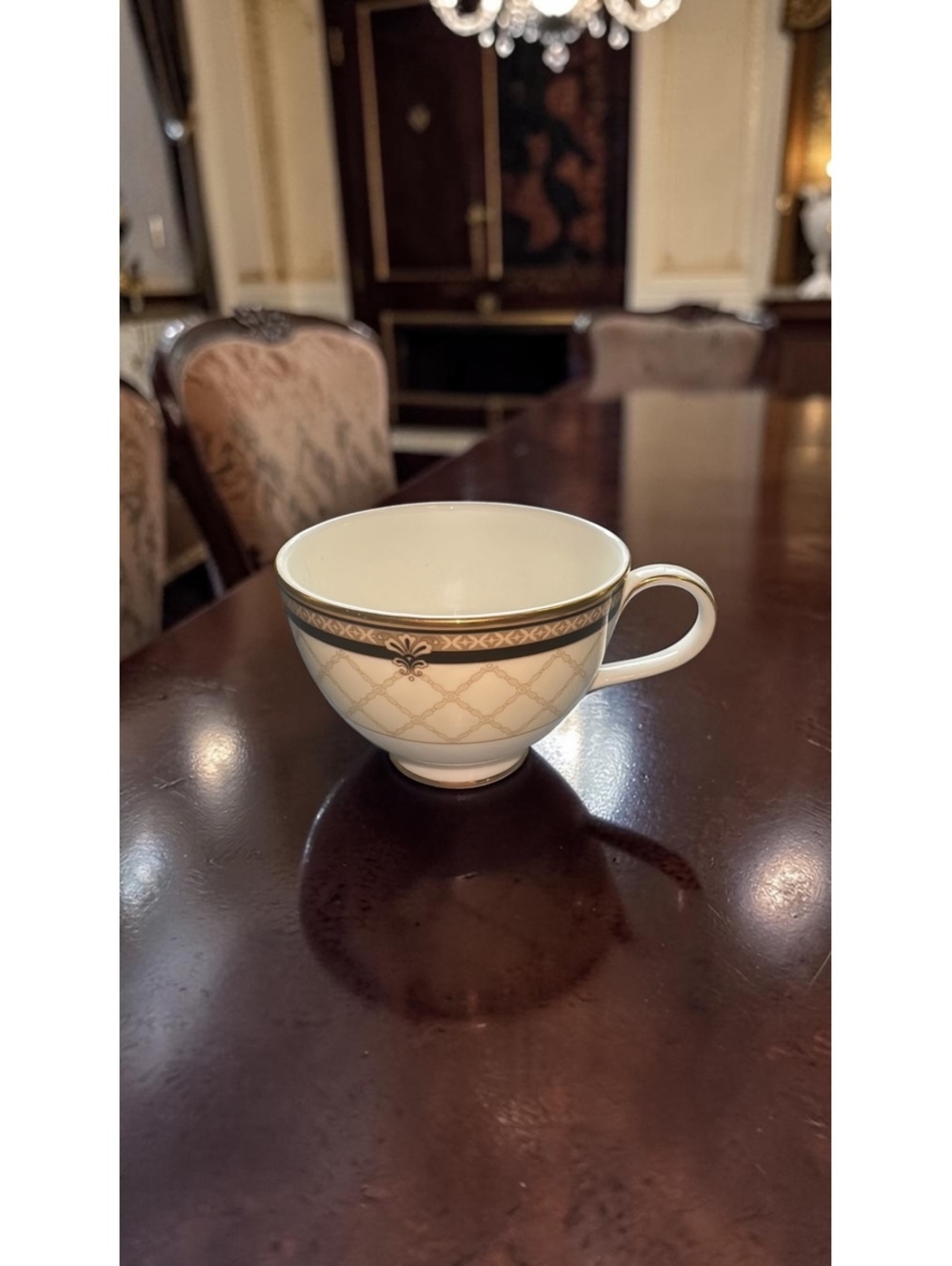 Royal Doulton Baroness Teacup Bone China Gold Trellis England Vintage